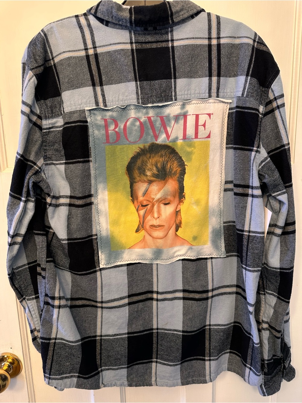 22fresh David Bowie Upcycled Cotton Plaid Flannel by Rock ‘N’ Reclaimed